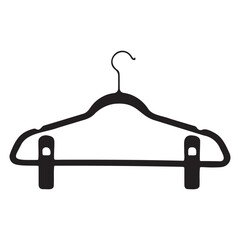 Wall Mural - Velvet Hanger With Clips Silhouette Vector Illustration