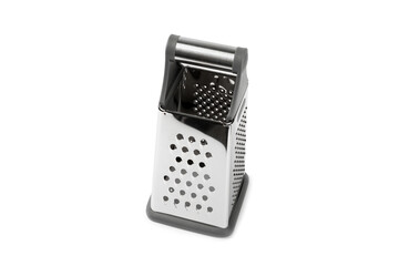 Grater isolated on white background. Metal grater close-up. Slicer.