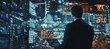 © Being Artistic - A financial analyst presenting BI data on a digital board, with an empty space for text