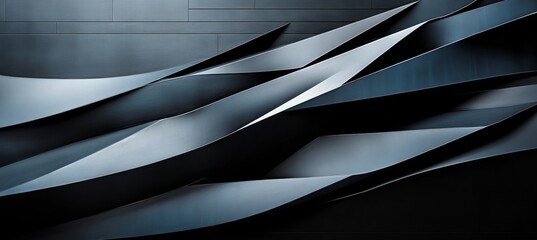 Poster - Abstract Metal Art Design Modern Architectural Detail Featuring Sleek, Flowing Shapes