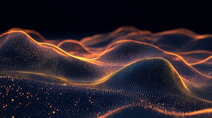 Leinwandbilder - An abstract gold price line chart on a dark blue background with glowing data points and a smooth curve, creating a modern and valuable impression