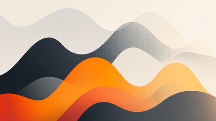 Fototapete - An elegant area chart with smooth curves in gradient colors representing revenue growth over time, set against a light background for a polished appearance