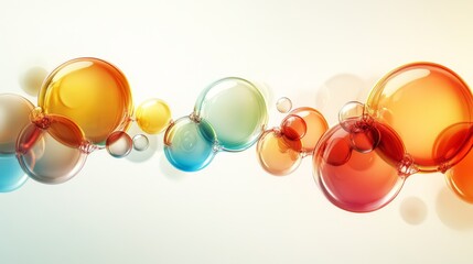 Fototapete - A bubble chart with multicolored, semi-transparent circles of varying sizes, set against a simple light background, creating a playful, informative visual