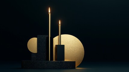 Poster - A candlestick chart in rich gold and black tones on a sleek background, highlighting the daily price changes of gold in a premium design