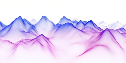 Poster - Vibrant abstract representation of mountains with smooth gradients in blue and pink hues, creating a serene and artistic landscape.