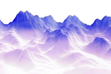Poster - A stunning abstract representation of mountains with flowing lines in shades of blue and purple, creating a serene and modern landscape.