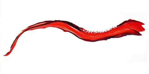 Aufkleber - A vibrant red brush stroke on a white background, showcasing fluidity and artistic expression in contemporary design.