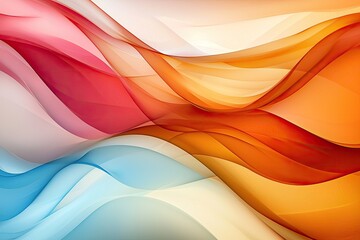 Poster - A vibrant abstract design featuring flowing waves of red, orange, pink, and blue, creating a sense of movement and energy.