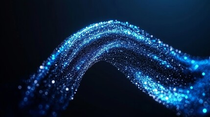 Leinwandbilder - The scene includes an abstract blue background, symbolizing technology, business, or science