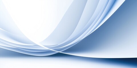 Poster - Soft blue waves create a serene and modern abstract background, perfect for design projects, presentations, or digital art.