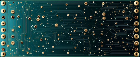 Leinwandbilder - A look at the core structure of a circuit in computer technology, embedded in its business environment