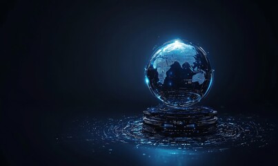 Leinwandbilder - In a science fiction setting, three-dimensional interface technology is showcased