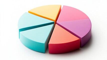 Poster - a colorful pie chart with distinct segments in gradient colors, arranged on a white background with 