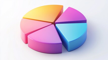 Poster - a colorful pie chart with distinct segments in gradient colors, arranged on a white background with 