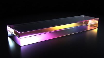 Poster - A digital bar graph with sleek, metallic colors, displayed on a black reflective background, with lines and highlights creating depth