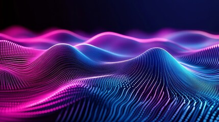 Leinwandbilder - A digital representation of futuristic line patterns with glowing effects in neon colors, set against a dark backdrop for a high-tech aesthetic