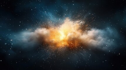Wall Mural - Cosmic Explosion in a Starry Sky