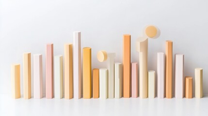Aufkleber - A horizontal bar chart in warm pastel tones, arranged neatly on a white background with soft shadows creating a light, organized feel