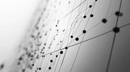 Poster - A professional scatter plot with data points representing business metrics, set against a soft gray background, conveying analytical insights and trends