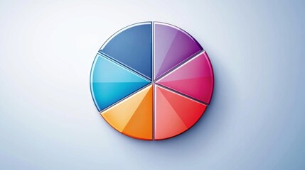 Poster - a simple circular graph in gradient colors with sections divided by clean lines, set on a light back