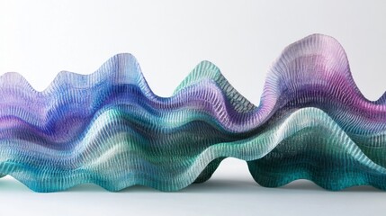 Leinwandbilder - A stacked area graph with soft gradient colors in blue, purple, and green tones, creating a smooth, layered effect against a white background