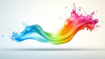 Leinwandbilder - Bright abstract background with paint splashes in vibrant colors, creating a joyful, artistic composition with dynamic movement