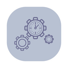 Poster - Gears with clock representing relationship between effective time management and streamlined business operations. Efficiency and productivity in professional settings