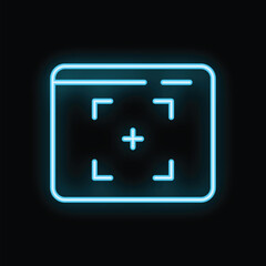 Poster - Bright glowing symbol of a website with a focus crosshair, representing targeted online marketing