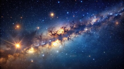 Dark Celestial Background with Sparkling Stars and Milky Way , astronomy, celestial bodies,  astronomy