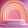 © TKMedia - Pink Neon Archway Product Display Platform.