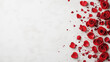 © Wasin Arsasoi - Red Rose Petals Border: Romantic red rose petals scattered along the edge of a clean, minimalist background, creating a delicate and elegant border for your designs.