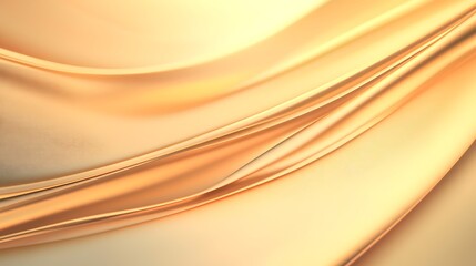 Poster - Abstract image of flowing golden fabric with subtle texture and warm lighting. The fabric drapes and folds, creating soft curves and highlights