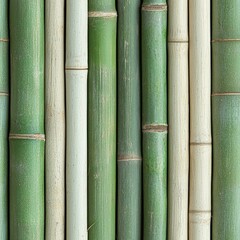 Close-up texture of Green and White Bamboo Stalks Texture