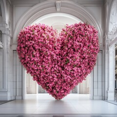 Wall Mural - Pink Heart Flower Arrangement