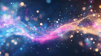Wall Mural - cosmic shimmer: a captivating abstract background featuring vibrant streaks of blue, pink, and yello