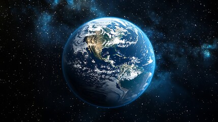 Wall Mural - a large number of small space debris orbits the earth planet