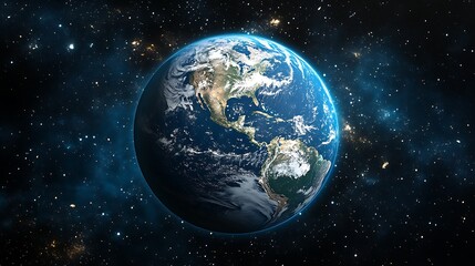 Wall Mural - a large number of small space debris orbits the earth planet