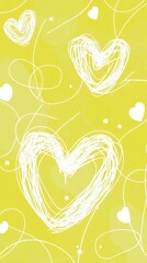 Poster - A vibrant lime green backdrop bursts with whimsical white hearts swirling through the air, evoking feelings of joy and love. Perfect for adding a lively touch to any space or project
