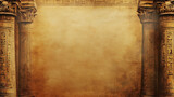 Ancient Egypt concept background with empty copy space. Antique Egyptian horizontal banner. Digital painting in photo style. AI artwork.