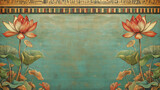 Ancient Egypt concept background with empty copy space. Antique Egyptian horizontal banner. Digital painting in photo style. AI artwork.