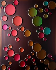 Poster - Multicolored abstract circles on bronze. Generative Artificial Intelligence