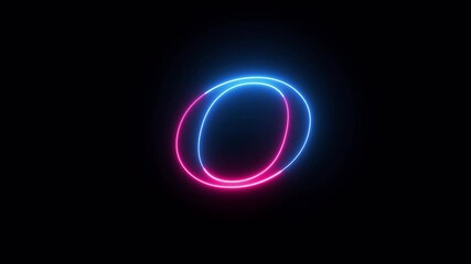 Fototapete - Abstract Neon Alphabet ''O'' Sign Icon .Neon Letter Symbol Illustration Isolated on Black Background. Educational concept with neon letter. Two-color looping trendy glowing neon alphabet letter ''O''.