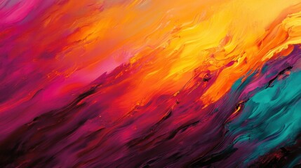 Poster - Radiant colors blend seamlessly in a fiery abstract pattern