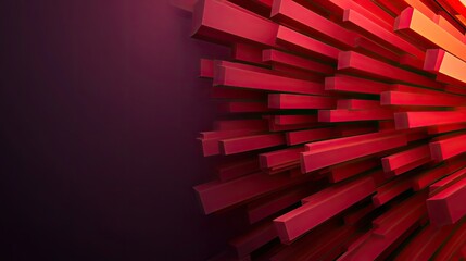 Poster - A vibrant abstract design featuring layered, angular red shapes against a dark background, creating a sense of depth and movement.