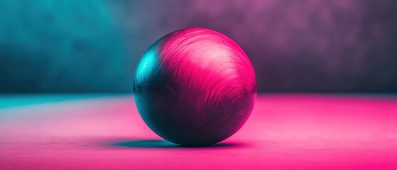 Aufkleber - A vibrant sphere illuminated in contrasting colors on a stylish surface.