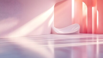 Poster - Serene Shadows and Light Blending Gentle Gradients in Soothing Pastel Tones of a Minimalist Harmonious and Modern Abstract Design