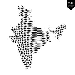 Wall Mural - Abstract image India map from point Black on a white background. Vector illustration eps 10.	

