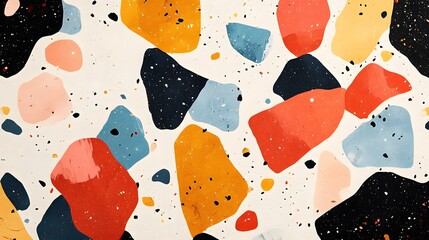 Poster - vibrant terrazzo gradient design with bold charm and refined textures soft minimal colors and patter