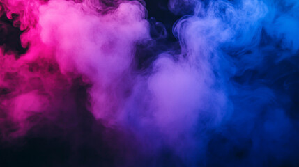 Wall Mural - a pink and blue purple smoke wisp on a black background