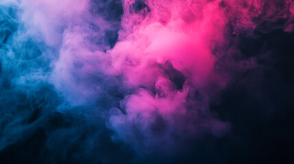 Wall Mural - a pink and blue purple smoke wisp on a black background
